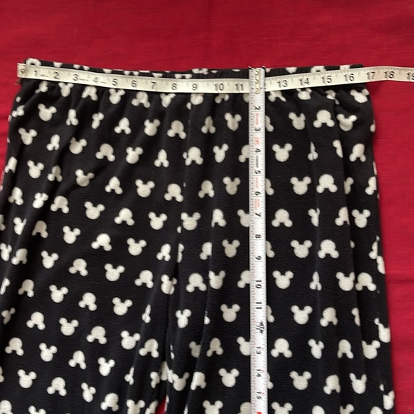 Disney Sz XL Black PJ Pants with White Mickey Silhouette Design - Picture 7 of 9